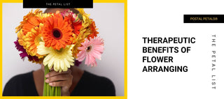 Header of woman holding flowers