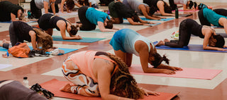 Community of woman in a yoga session